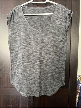 Lululemon Sweat Times Short Sleeve Tee (Tiger Space Dye Alpine White Dark Slate)